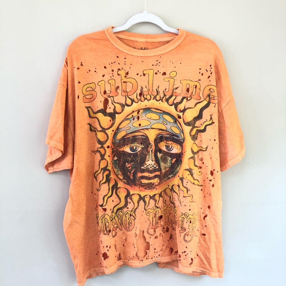 Sublime Orange Distressed Oversized Tee